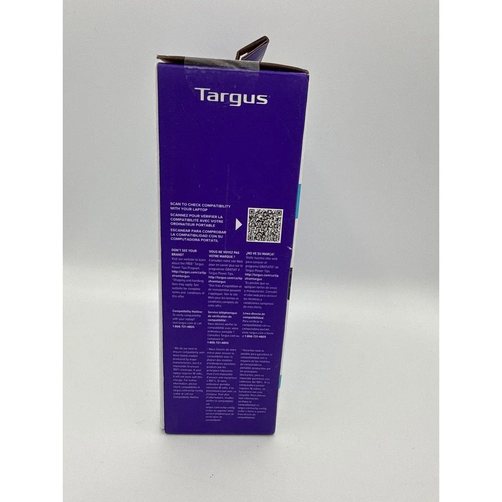 Targus Universal Laptop Charger Unisex OS Black New 100W USB-C Legacy‎ Tips